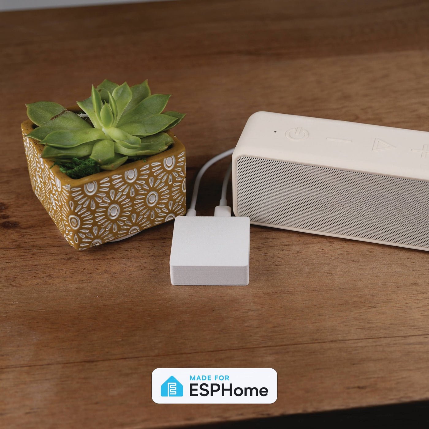 Apollo CAST-1 Audio Casting player next to a powered speaker