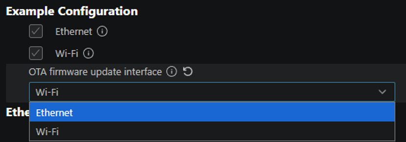 Select the interface to use for OTA.