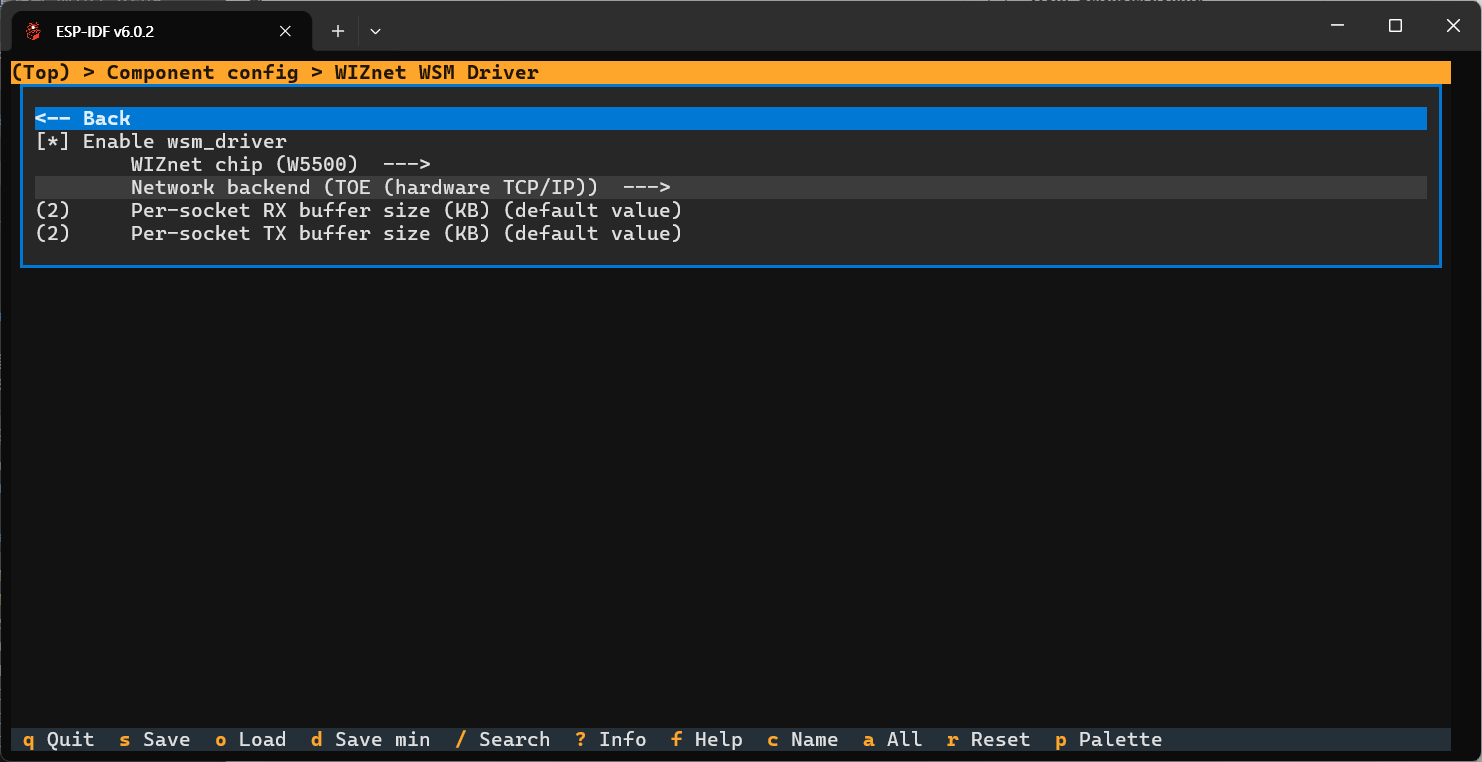 3. Configuring the WSM Driver Component (menuconfig)