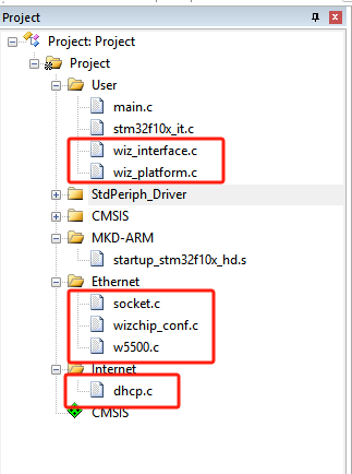 4.1 Add the following files from the example files to your own project