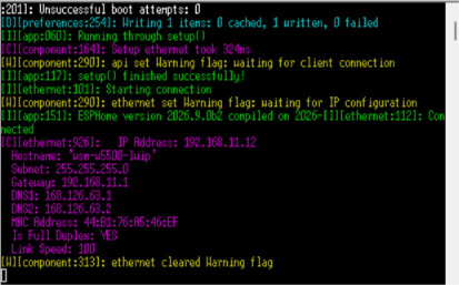 6.Running WSM-ESPHome with LwIP