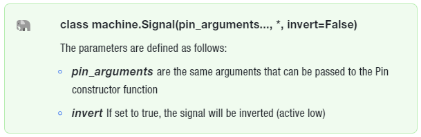 1. Constructor method of the machine. Signal class