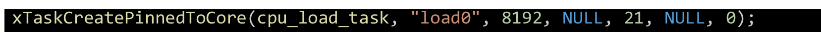 cpu_load_task to FreeRTOS and assigning it to run on Core 0.