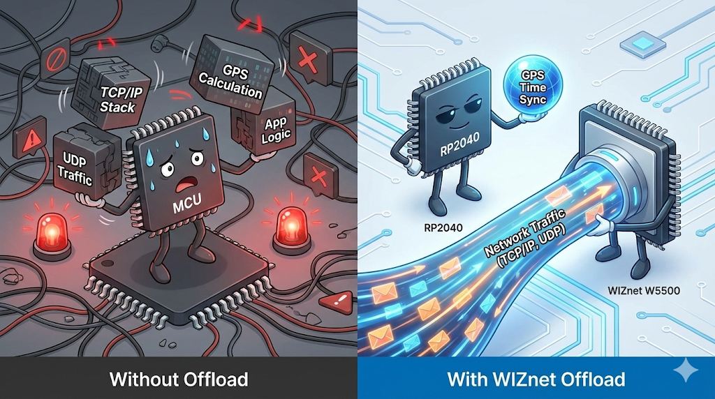 With WIZnet Offload (AI생성 이미지)