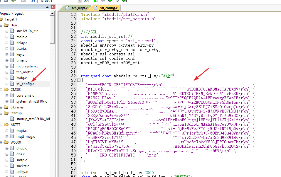 4. Put the certificate data into the microcontroller.