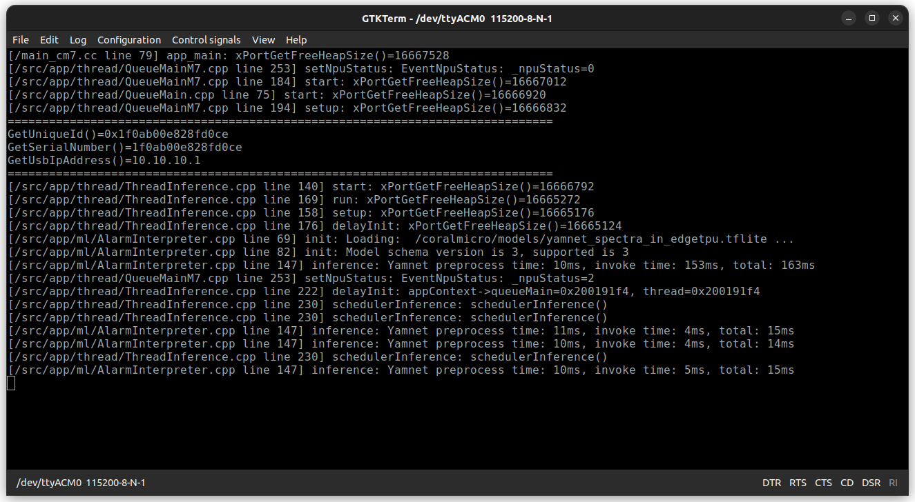Build and flash alarm sound detection firmware on Coral Micro Board