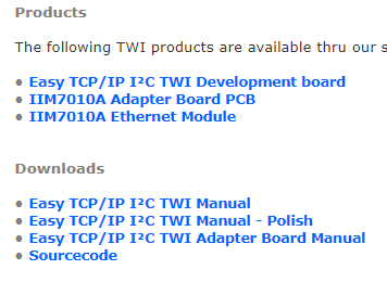 Easy TCP/IP I²C TWI