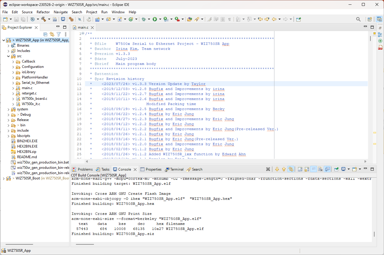 WIZ750SR V1.3.3 for Eclipse