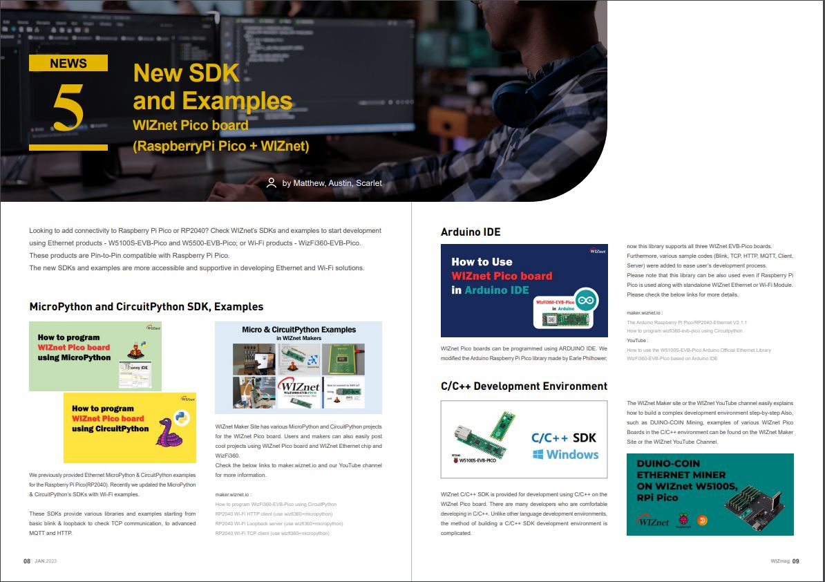 WIZnet Magazine January 2023