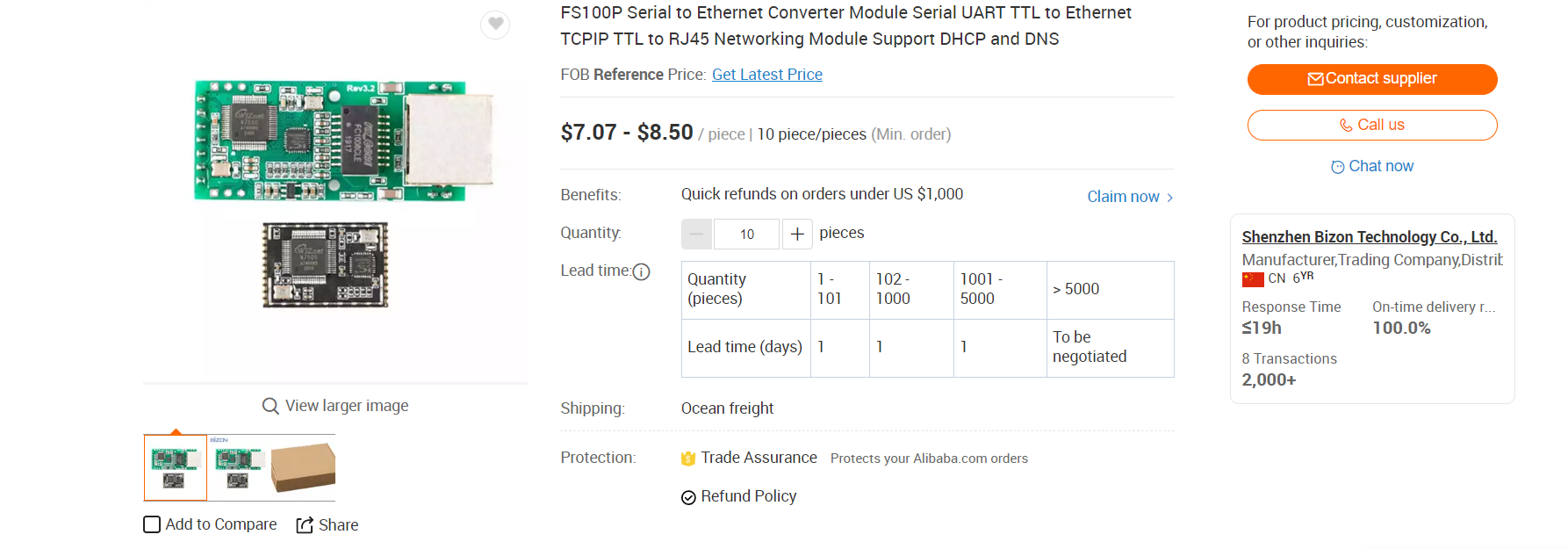 FS100P Serial to Ethernet Converter