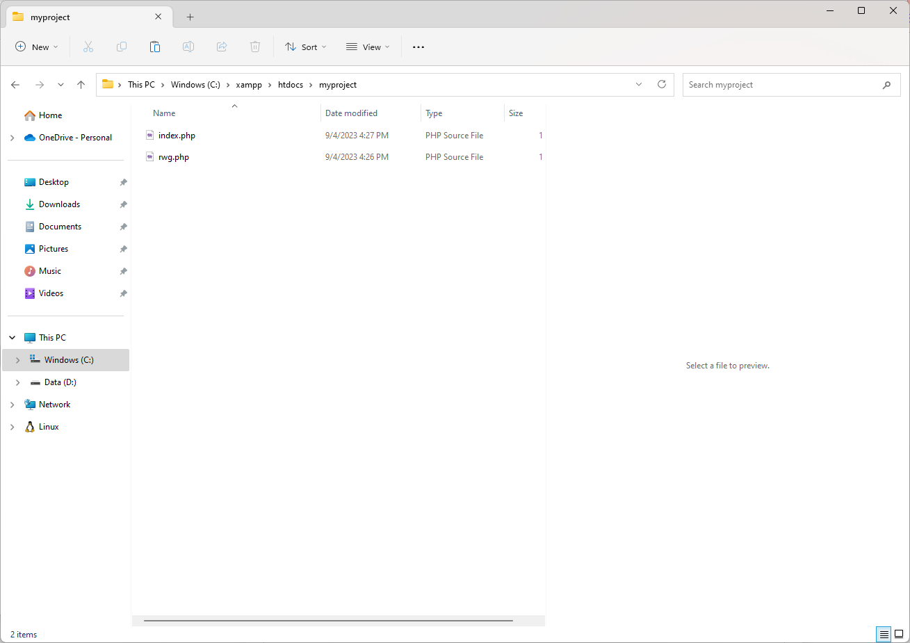 2. Place your PHP files:
