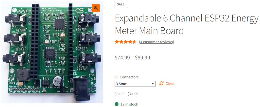 Power Monitoring - CircuitSetup Expandable 6 Channel ESP32 Energy Meter Main Board