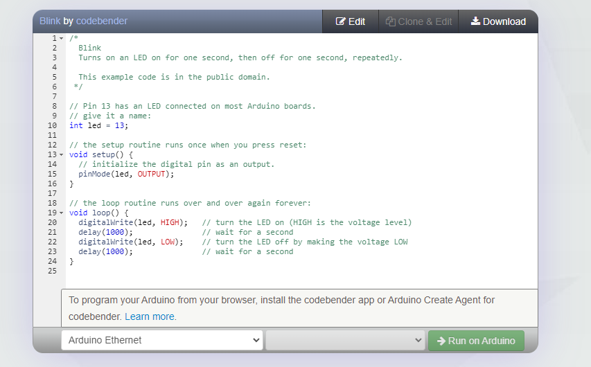 Codebender: Arduino IDE