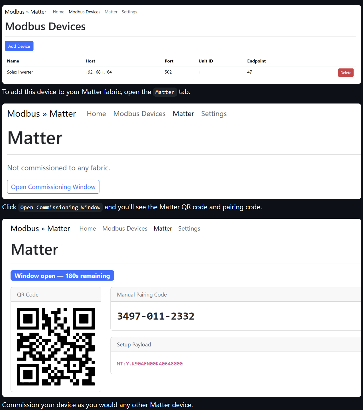 Matter 커미셔닝 흐름