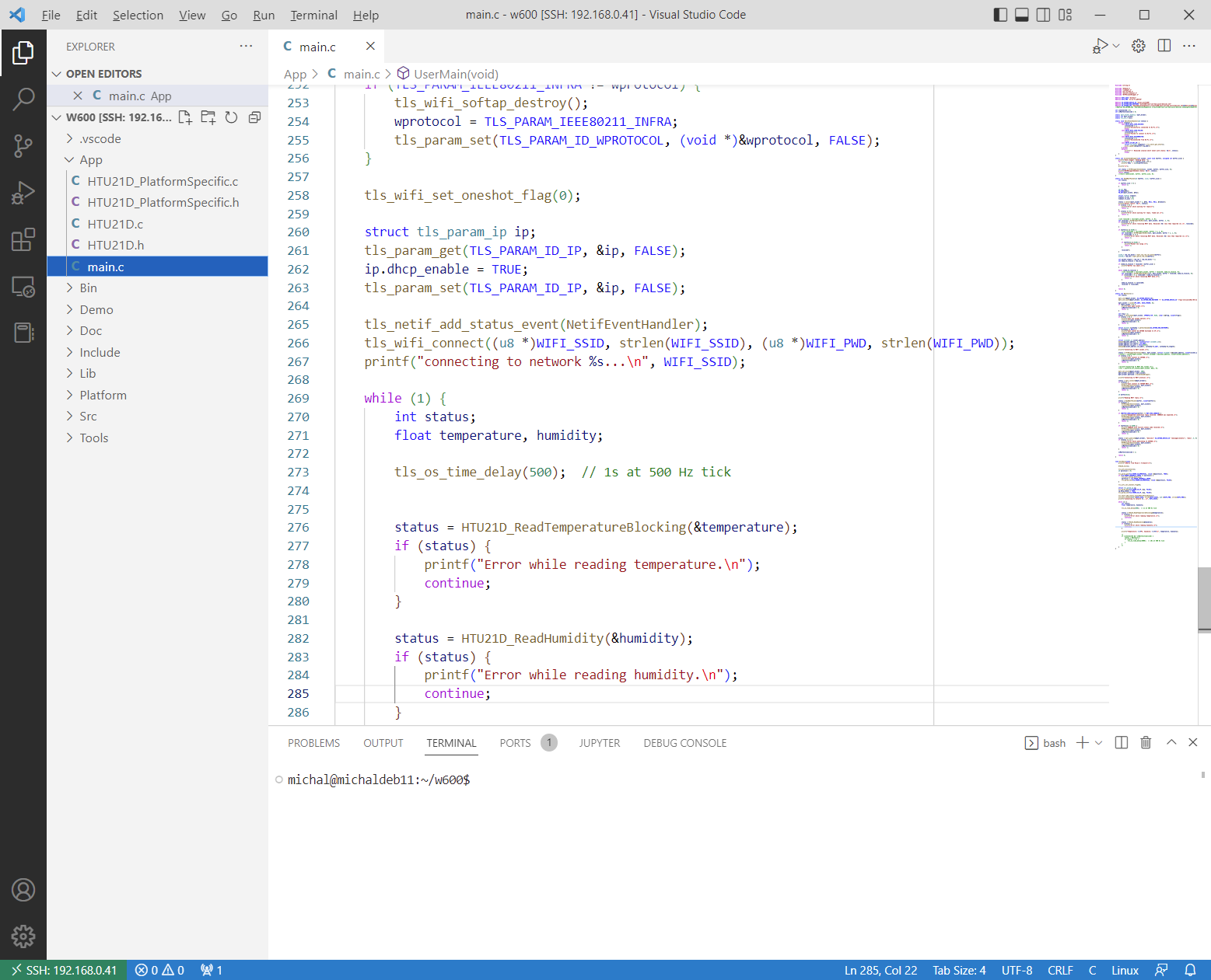 Single Processor Environmental Sensor Cloud Logger, Development environment