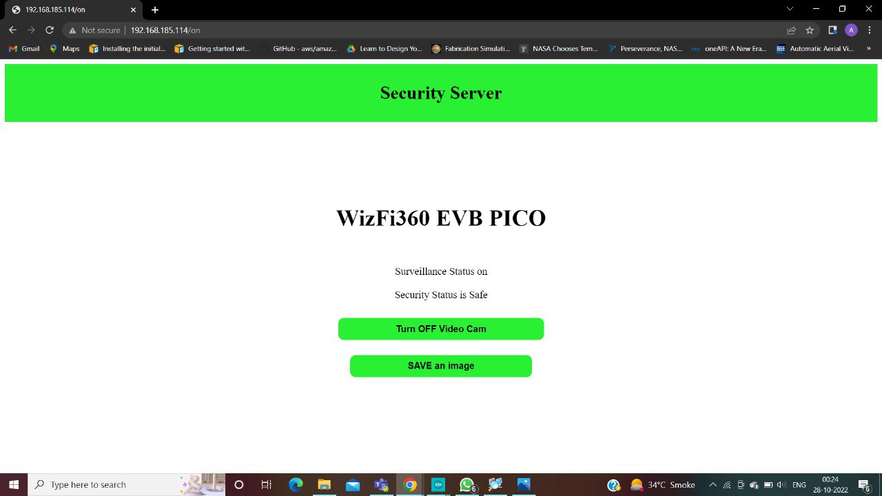 Surveillance -- Security Server, WizFi360-EVB-PICO