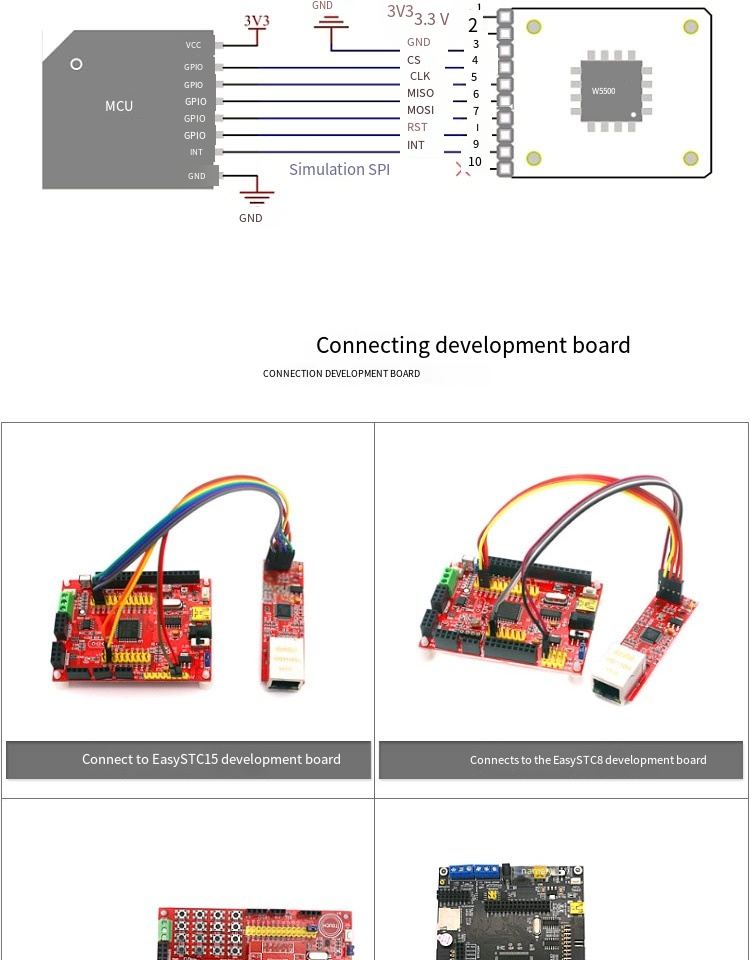 Aikem W5500 Ethernet Module SPI Interface TCP/IPSTC15/STM32 Microcontroller