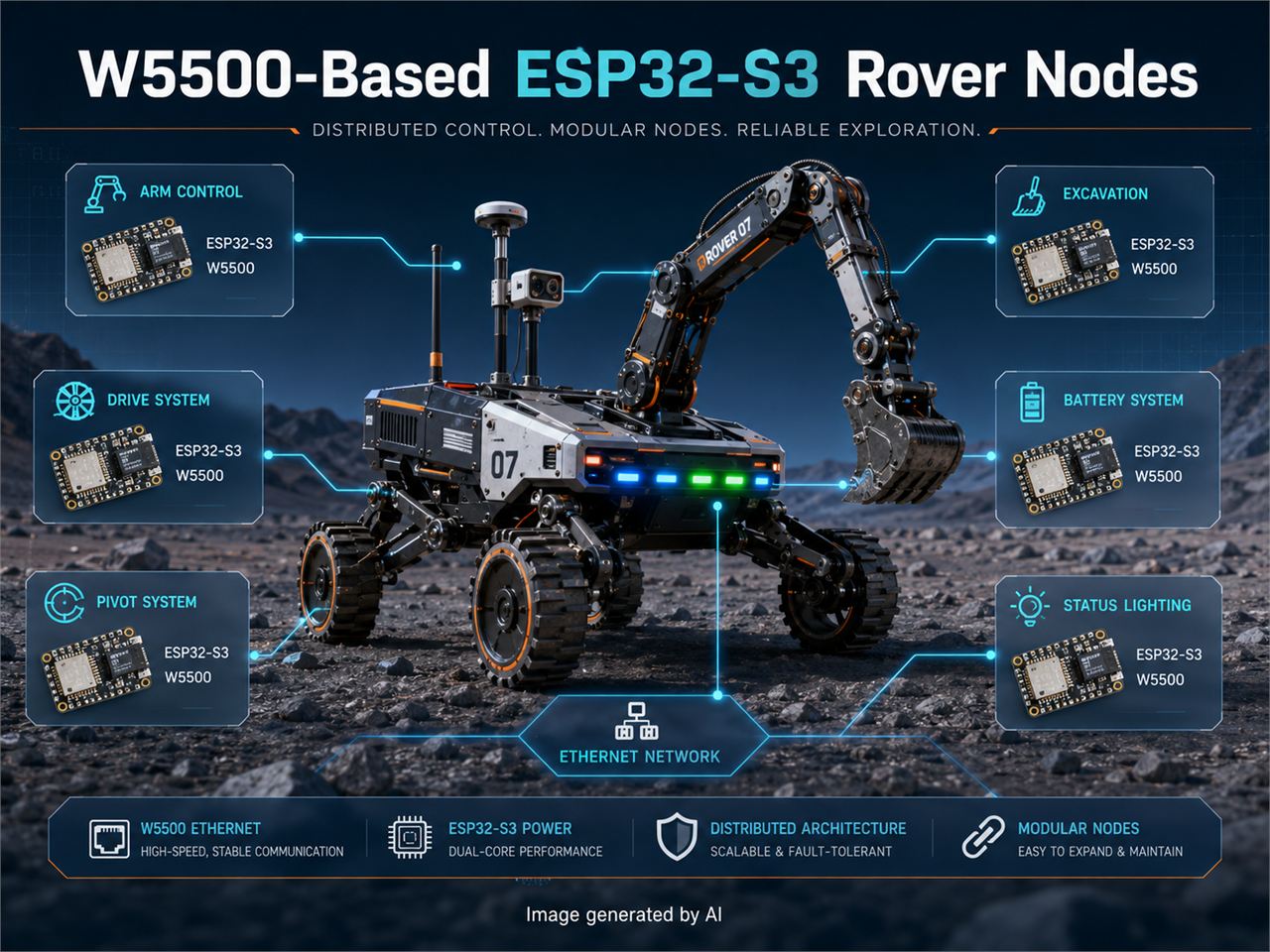 W5500-Based ESP32-S3 micro-ROS Node Suite for a Distributed Rover Control System, 프로젝트 개요