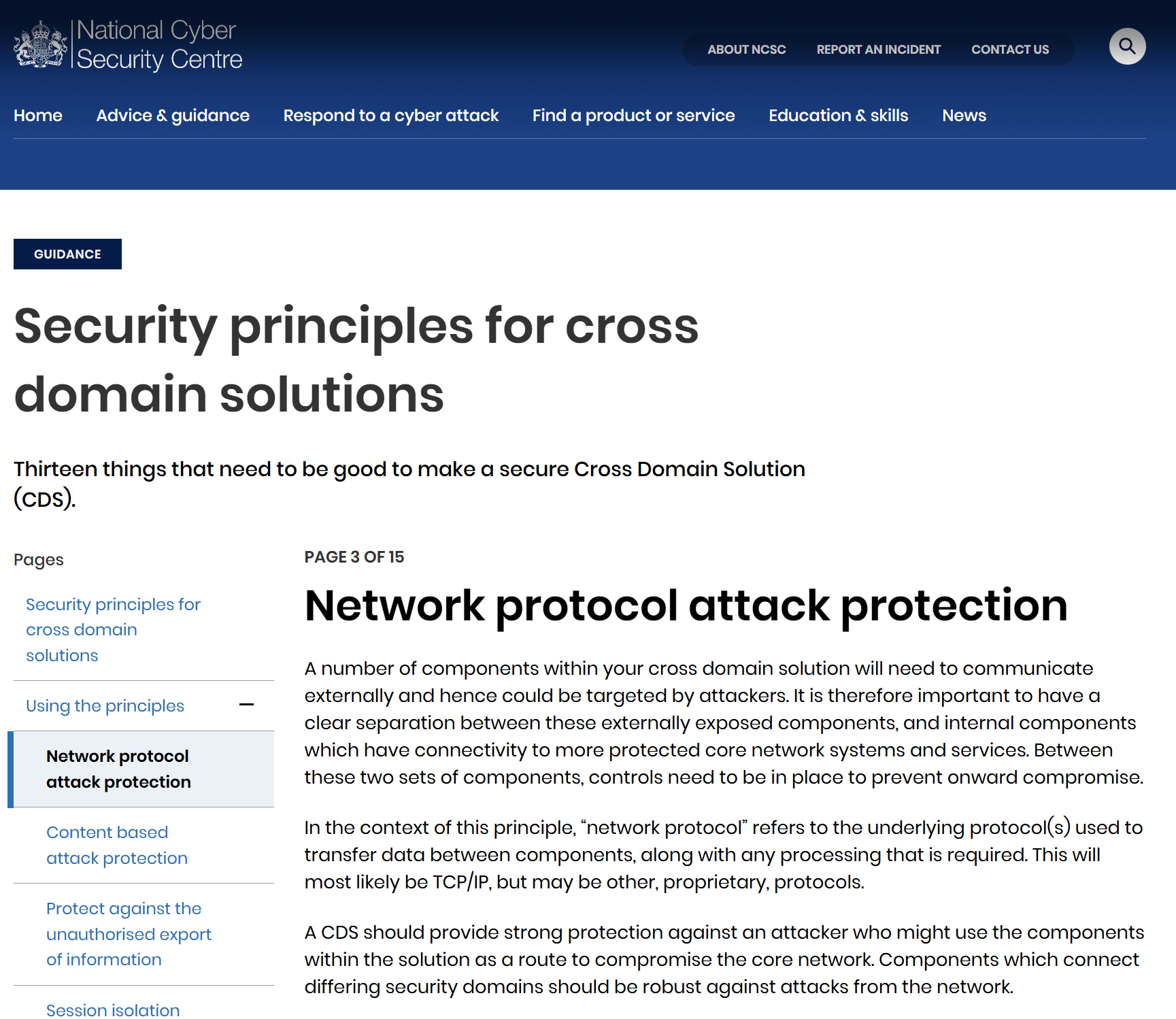 source : https://www.ncsc.gov.uk/collection/cross-domain-solutions/using-the-principles/network-protocol-attack-protection
