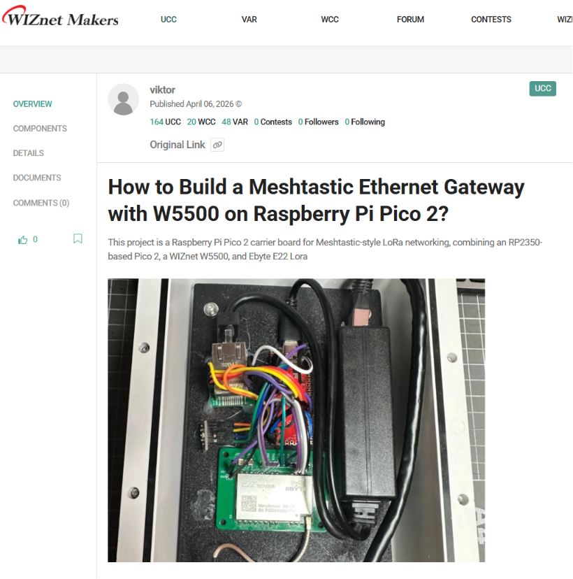 1. How to Build a Meshtastic Ethernet Gateway with W5500 on Raspberry Pi Pico 2?