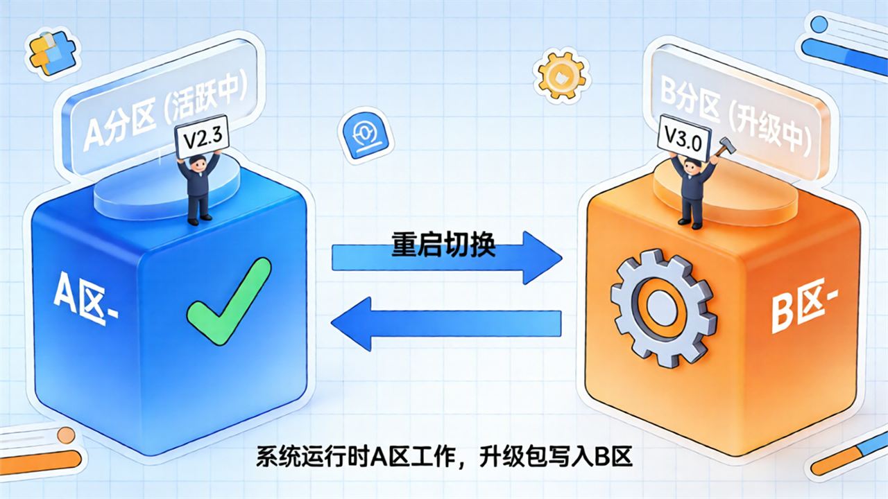 2.3 AB Dual-Partition Upgrade: The "Gold Standard" for Enterprise-Level Reliability