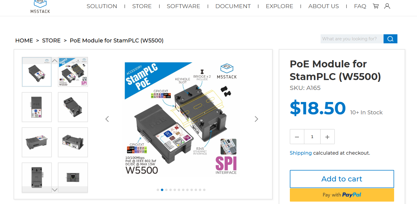 ๐ฆ ์ ํ ๊ฐ์: PoE Module for StamPLC (W5500)