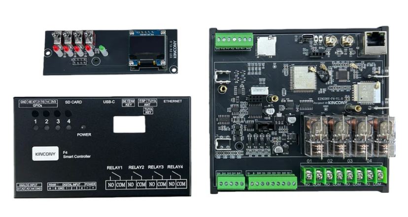 KinCony F4 4CH ESP32-S3 Removable Relay board, COMPONENTS