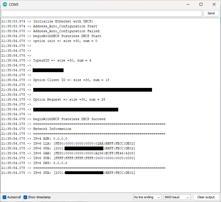 IPv4/IPv6 W6100-EVB-Pico with Arduino IDE