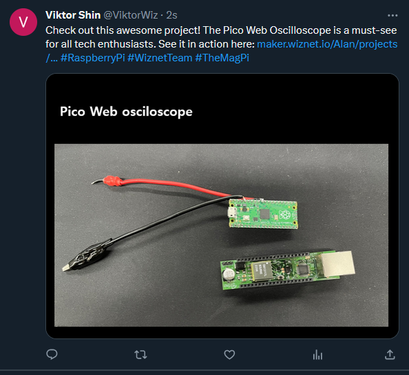 Twitter bot using RPi Pico, Ethernet HAT and IFTTT, The result