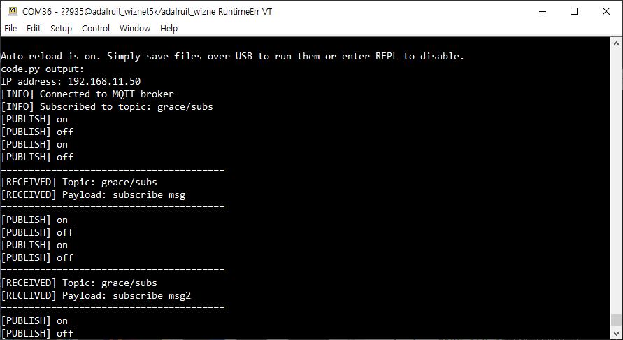 CircuitPython console output