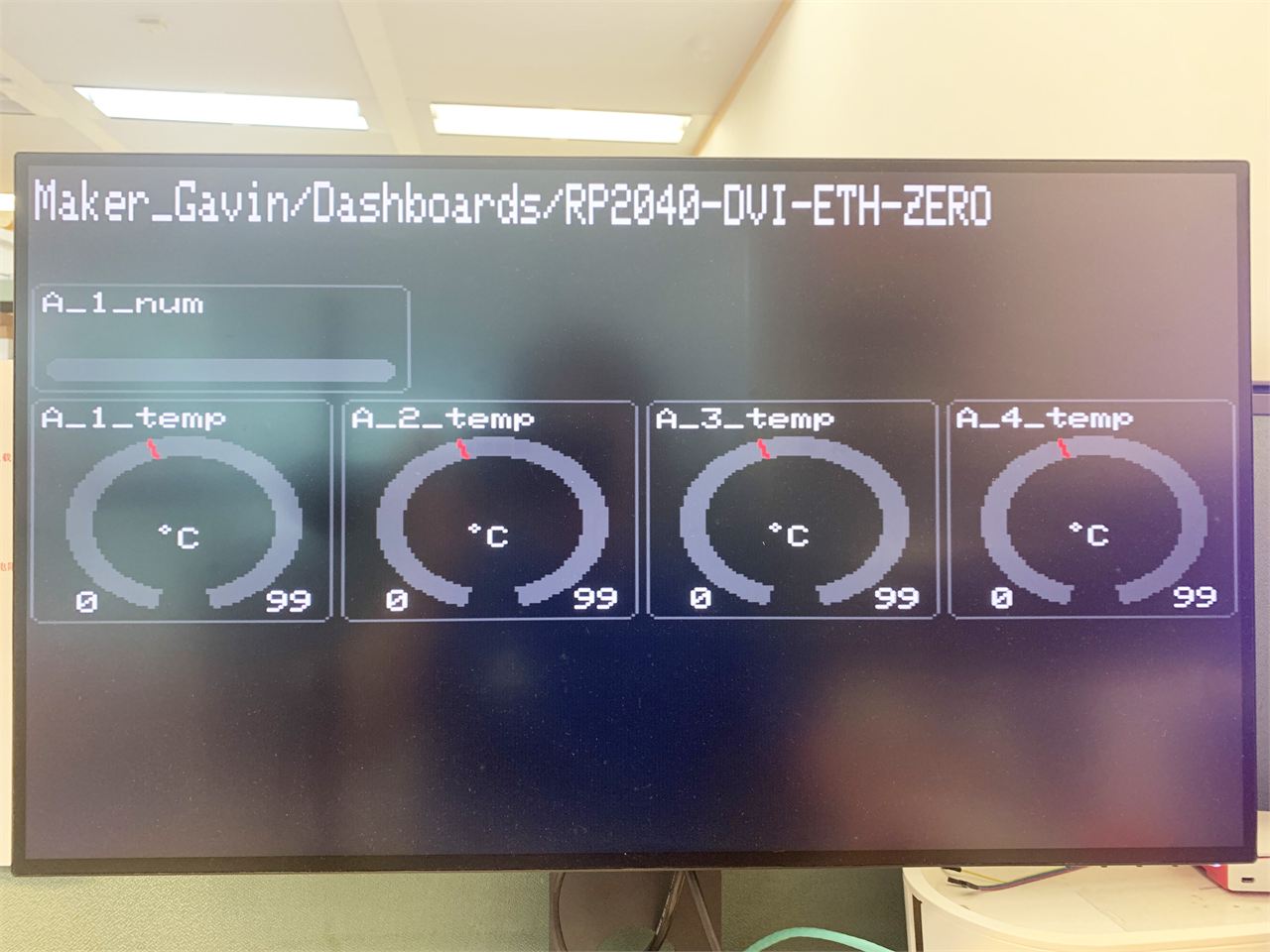 RP2040-ETH-DVI-ZERO: Adafruit IO Dashboard Monitor ( HDMI / DVI Mode )