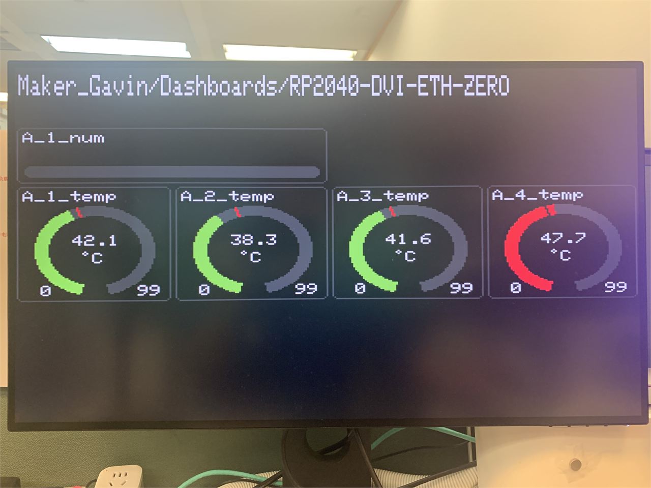RP2040-ETH-DVI-ZERO: Adafruit IO Dashboard Monitor ( HDMI / DVI Mode )
