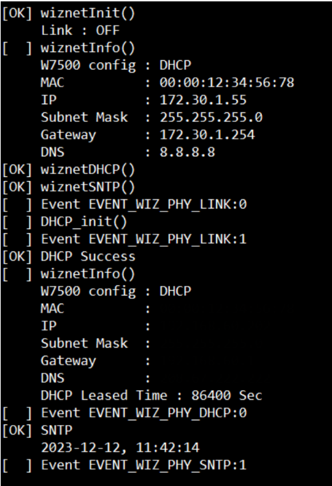 [WIZnet W7500 SURF5] - DHCP, SNTP