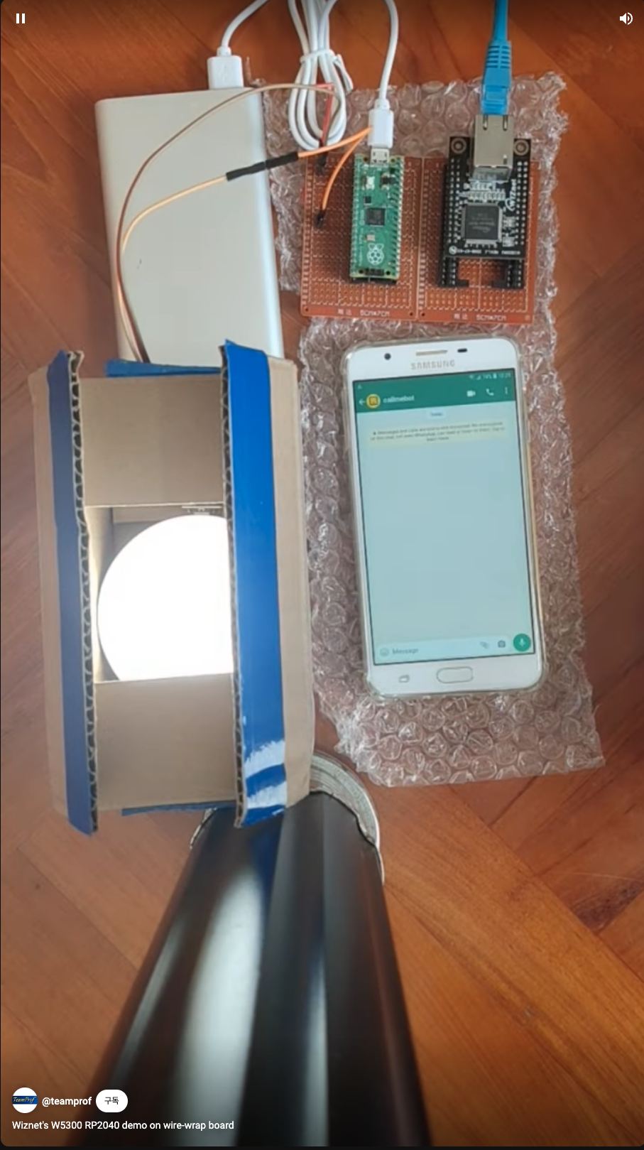 Wiznet's W5300 RP2040 demo on wire-wrap board