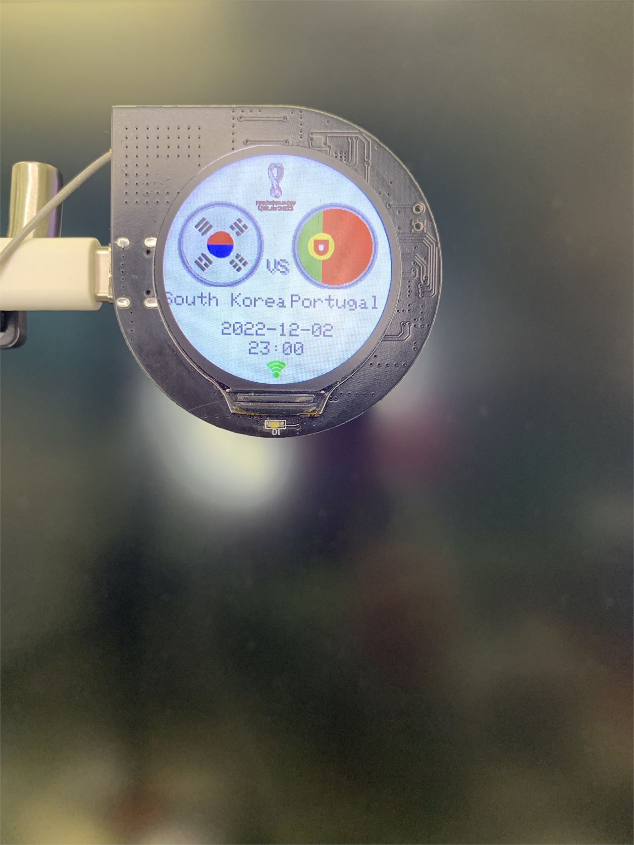 Step 4: Displays the football-data match info on the screen(GC9A01);