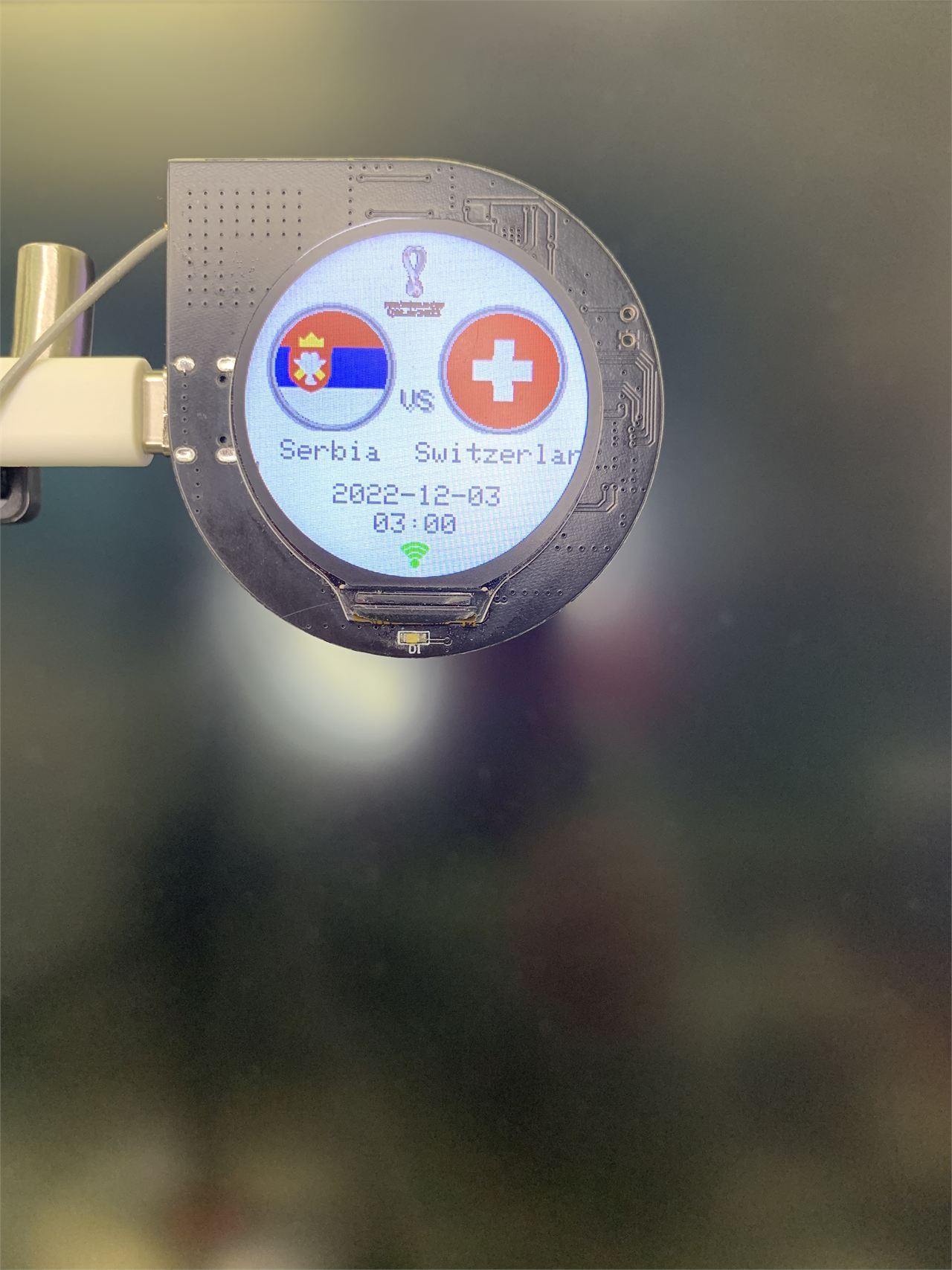Step 4: Displays the football-data match info on the screen(GC9A01);