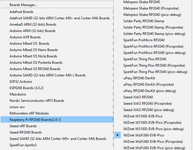 WizFi360-EVB-Pico WebServer