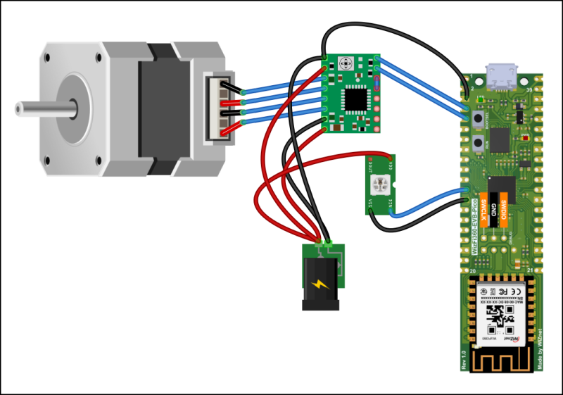 WiFi controlled display turntable, Hardware