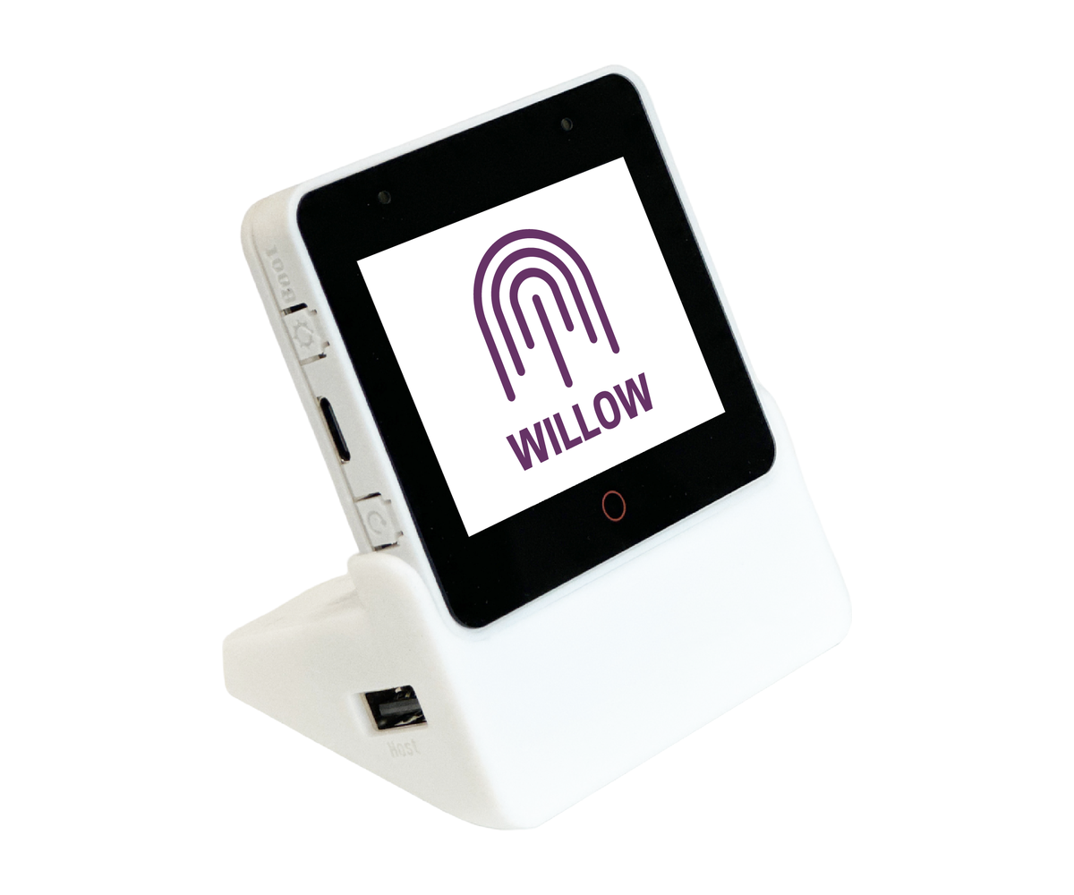 Official image of an ESP32-S3-BOX-3 shown with Willow branding
