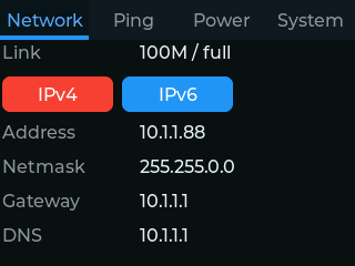 Actual Network Toolbox display showing a 100M full-duplex link and the IPv4 lease details