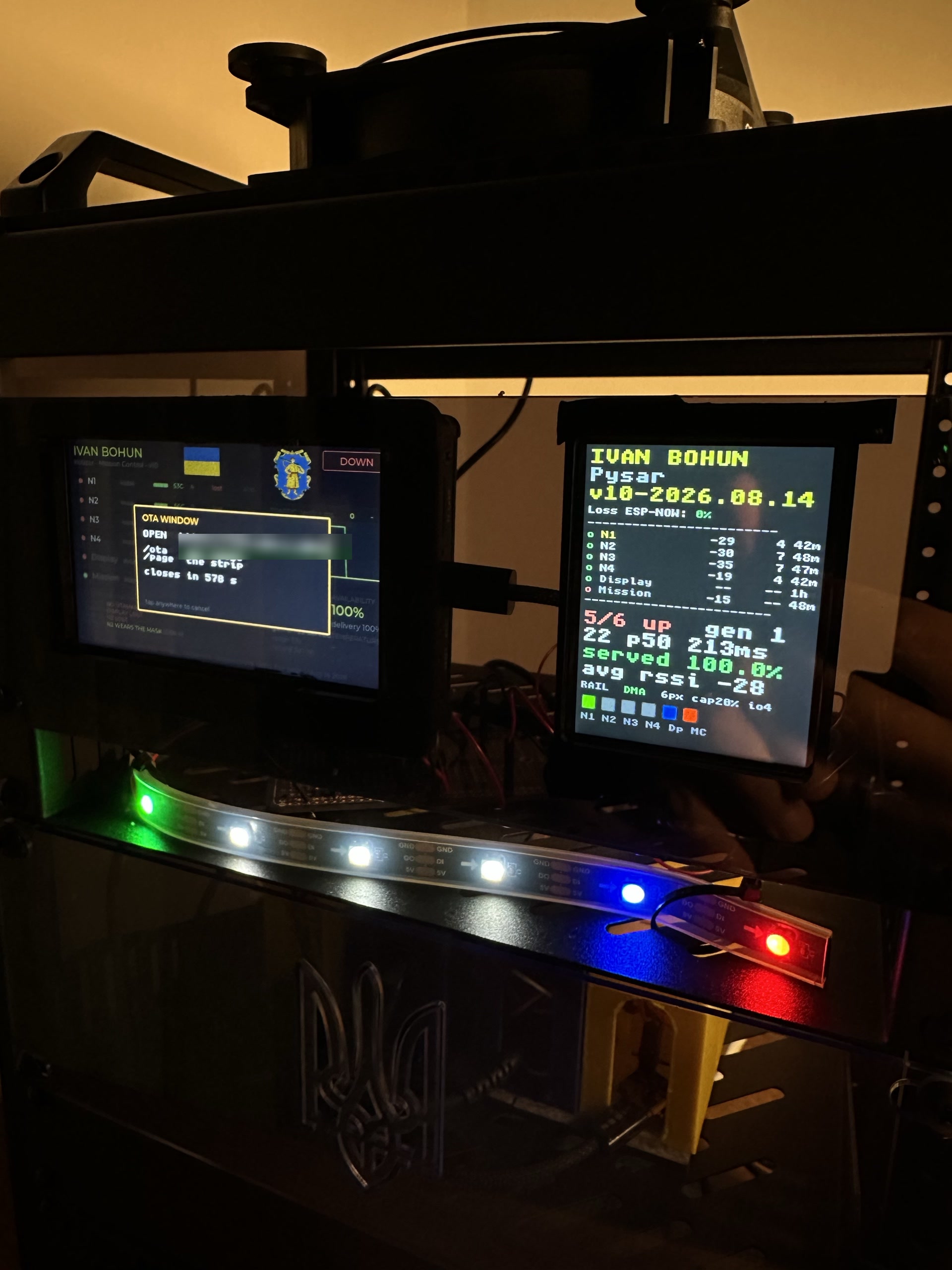 The OTA window — the update opening, revealed by touch