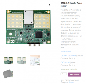 OPS243 Radar Doppler Sensor with Arduino Ethernet Shield